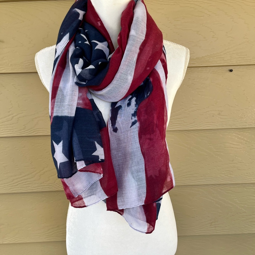 Red White Blue American Flag Scarf